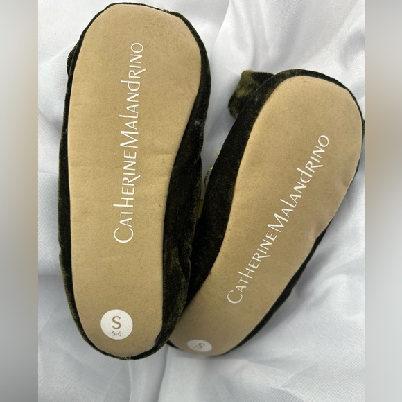 Catherine Malandrino Faux Fur-Lined Velvet Ballerina Slippers Small 5/6 - Picture 2 of 4